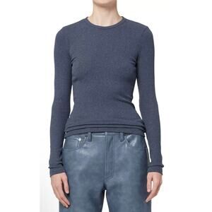 AGOLDE Women's Top Sz M Delphi Slim Tee Blue Jay NWT $138